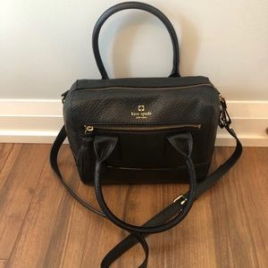 Black leather Kate Spade cross body bag